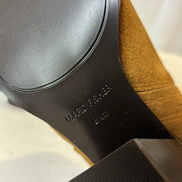 Marc Fisher Maree Brown Suede Leather Block Heel Pointed Toe Bootie Sz 8.5 NEW - Picture 7 of 8